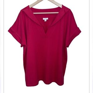 J. Jill Women's Red V-Neck Top